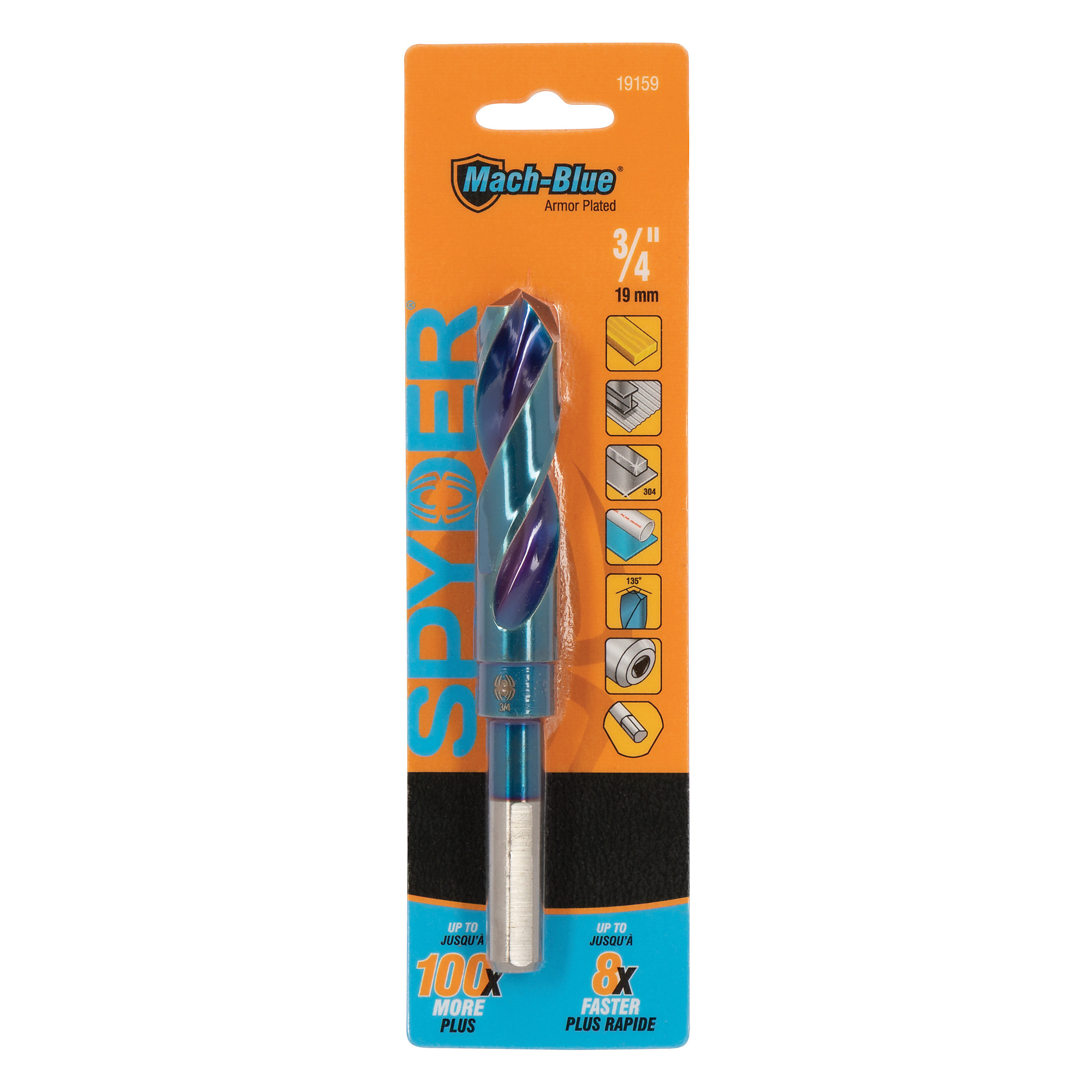 Spyder 3/4-Inch  Tri-Flat Shank S&D Drill Bit 19159